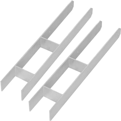 KOTARBAU® H Instortanker - Paalhouder in Beton Storten 100 x 600 mm 2 Stuks - Betonanker voor Houten Palen - Paaldrager Beton - Kolomvoet Beton - Thermisch Verzinkte Paalhouder