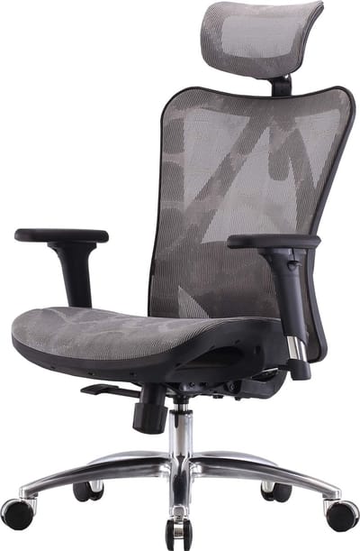 Bureaustoel MCW-J87, bureaustoel, ergonomisch verstelbare armleuning, 150kg belastbaar ~ grijze bekleding, zwart frame