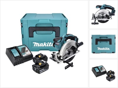 Makita DSS 611 RTJ accu-cirkelzaag 18 V 165 mm + 2x accu 5,0 Ah + oplader + Makpac