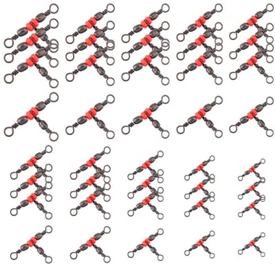 Dailygoods - 74 Stuks Vissen 3 Way Swivels Heavy Duty voor Zoutwater - Meerval Rig Visaccessoires