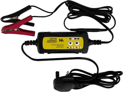 Acculader - Druppellader Batterij - Accu Onderhoud - Intelligente Microprocessor - 6V/12V 1.5A - Geel