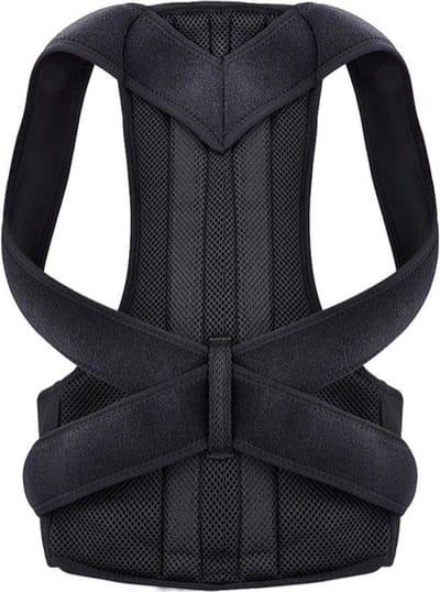 Unisex rugcorrector - Onzichtbare rugsteunband - Verstelbare corrector voor de bovenrug - Verlicht nek-, schouder- en bovenrugpijn - Zwart-Maat M