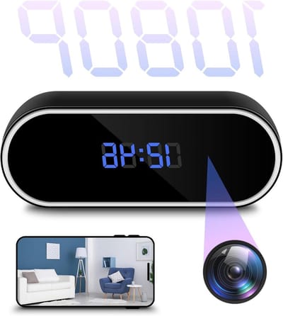 Verborgen Cameraklok - Spionagecamera Klok - Huisbeveiliging Monitoren - HD 1080P Beeldkwaliteit - Compact Ontwerp - Zwart