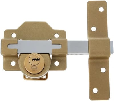 Opbouwslot - Ronde cilinder - Deuren beveiligen - Inclusief 5 sleutels - 88 x 153 mm - Gehamerd