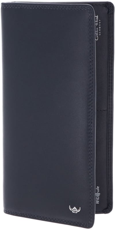 Golden Head Leren identiteitskaarthoesje Polo RFID Protect Brieftasche mit RV 4042 Marineblau donkerblauw