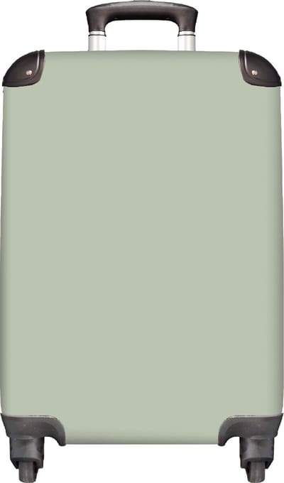 MuchoWow® Koffer - Mintgroen - Effen kleur - Past binnen 55x40x20 cm en 55x35x25 cm - Handbagage - Trolley - Cabin Size - Print