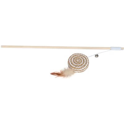 Cat Funny Stick Wand Pet Teaser Interactief speelgoed met ronde cake knapperige belveer beige