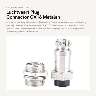 Dailygoods - Luchtvaart Plug Connector - GX16 Metalen Socket - 2 Pins Schroef Type - Elektrische Luchtvaart Plug - Ideaal voor diverse toepassingen -...