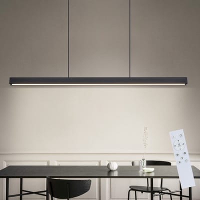 NETTLIFE LED Hanglamp - zwart - modern - 3000-6500K dimbaar - 50W eetkamerlamp met afstandsbediening - 148,5CM - woonkamer | slaapkamer | keuken