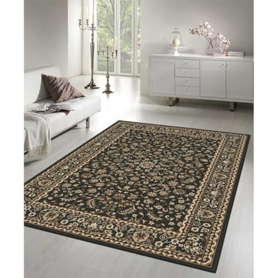 Nain Klassiek - Laagpolig Oosters Vloerkleed - Vintage Tapijt - Zwart- 140x200 CM