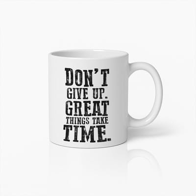 Geef Niet Op Motivatie Mok 330ml – Inspirerende Quote Koffiebeker voor Werk, Kantoor & Thuis – Positief Cadeau
