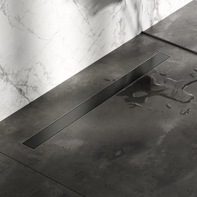 Brauer Douchegoot met Multifunctioneel Rooster en Flens - 90 cm - Gunmetal Geborsteld Pvd