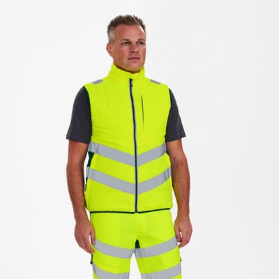 Engel Safety gewatteerd bodywarmer 5159-158 - Hi-vis Yellow / Green - L