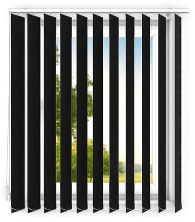 time4blinds - verticale lamellen - verduisterende lamellen voor kantoorwerkplekken en voor thuis - Slaapkamer Jaloezieën - Keuken Jaloezieën - 80x120 cm - Zwart