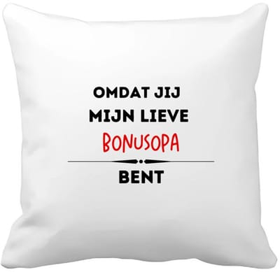 Akyol - omdat jij mijn lieve bonusopa bent Kussen hoes - Opa - de liefste bonusopa - verjaardag - cadeautje voor opa - kado - geschenk - 40 bij 40 cm