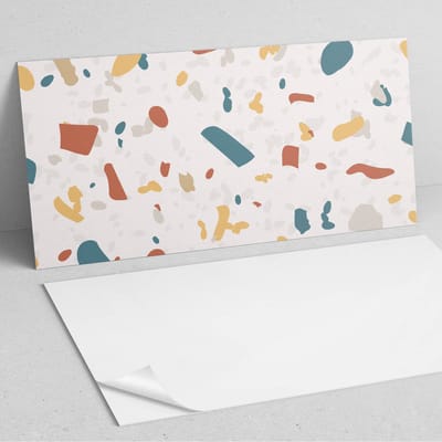 Coloray Wandpanelen Zelfklevend - Abstract patroon met vormen PVC Wandpaneel - 100 cm x 50 cm - Wit Wandbekleding Zelfklevend - 1 stuk - Texturen Wandpanelen Zelfklevend - Wandpaneel Keuken - Wandpanelen Badkamer
