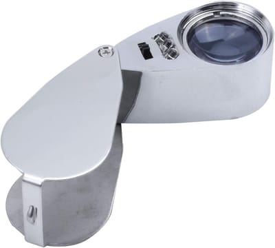 Zakvergrootglas - Juwelier Oogglas Luslens - Gedetailleerd Bekijken - Met LED Verlichting - 60x31x28 mm - Zilver
