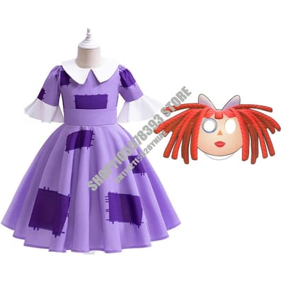 Anime Amazing Digital Circus Cosplay Pakken Cartoon Pomni Raghata Jax Caine Cosplay Kostuum Jumpsuit Halloween 110 pink