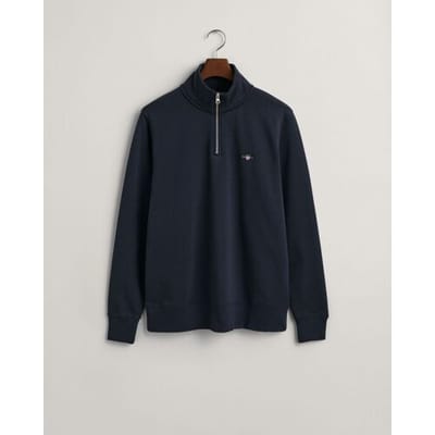 Gant Shield Halve Rits Sweatshirt Blauw S Man