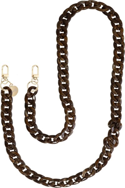 xoxo Wildhearts telefoonkoord - Brown Chocolate - Lang koord - Geschikt voor iPhone - Geschikt voor Samsung - Universeel Phone cord - Telefoonketting - Koord voor telefoon - Telefoon hanger ketting Bruin