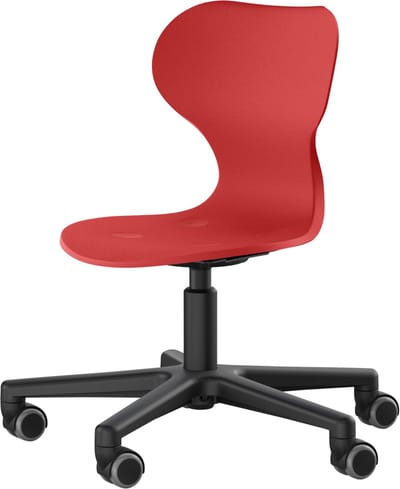 Moll Lucky Kinderbureaustoel - Ergonomische bureaustoel - In hoogte verstelbaar 35-53 cm - Meegroeiend - Tot 75 kg - Voor alle vloeren - Rood