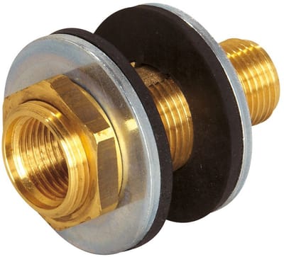 Flamco AG-Wandscheibe, L= 65mm,G3/4AGxG1/2IG wanddikte 5-30mm, Verdrehschutz, SW24, M1391950