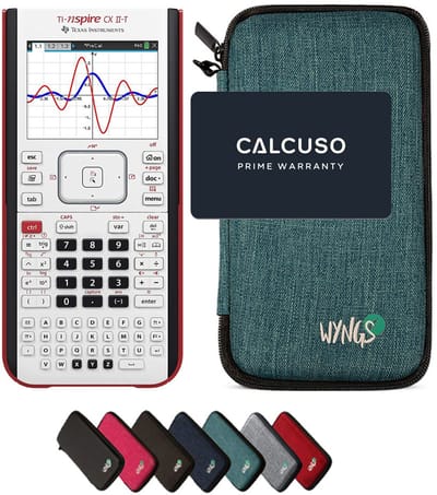 TI-Nspire CX II-T incl. WYNGS Beschermhoes Turkoois - Grafische Rekenmachine - Basis Pakket