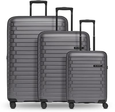 Pactastic Collection 04 THE THREE SET + 4 wielen Kofferset 3-delig met uitbreidingsplooi - Harde bagage - TSA slot - anthracite-metallic