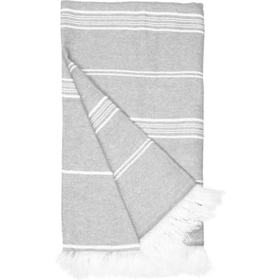 The One Towelling Hamamdoek - 100 x 180 cm - Handdoek - 60% Gerecycled Katoen & 40% Gerecycled Polyester - Asgrijs