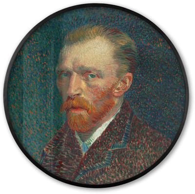 Poster in lijst Rond - Fotolijst 60x60 cm - Posters - Kunst - Van Gogh - Oude meesters - Zelfportret - Ronde posterlijst zwart - Decoratie - Wanddecoratie woonkamer - Muurdecoratie slaapkamer