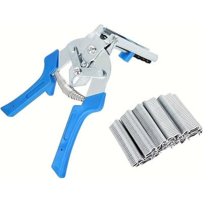 Zware Varkensstal Klemset met M-Type Nagels Multifunctionele Dierkooi Gereedschapsset Inclusief 600 Clips voor Hekwerk Bekleding & Draadkooi Installatie