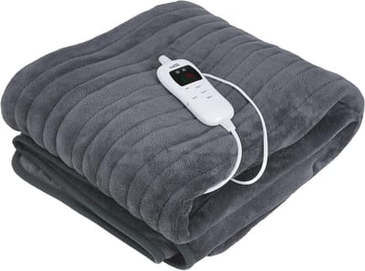 Elektrische deken - Warmtedeken warmte - Comfort verwarmen - 9 warmtestanden timer - 180 x 160 cm - Grijs