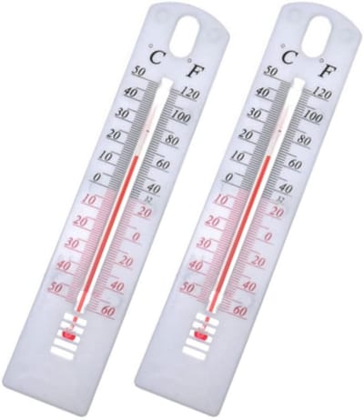 2 Stuks Binnen Buiten Wandthermometer voor Huis Tuin en Kantoor