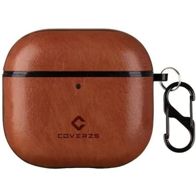 Coverzs Leren beschermhoesje geschikt voor AirPods 4 - Beschermhoesje van leer - Stijvolle bescherming