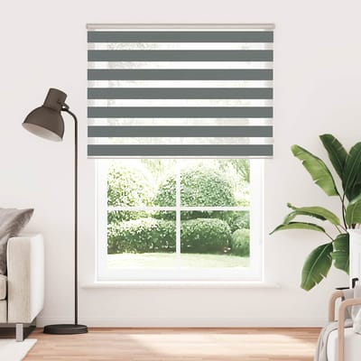 vidaXL - Zebra - rolgordijn - 160x200 - cm - stofbreedte - 155,9 - cm - donkergrijs