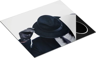 Chefcare Inductie Beschermer Zakenman met een Zwart Hoedje - 60x50 cm - Afdekplaat Inductie - Kookplaat Beschermer - Inductie Mat