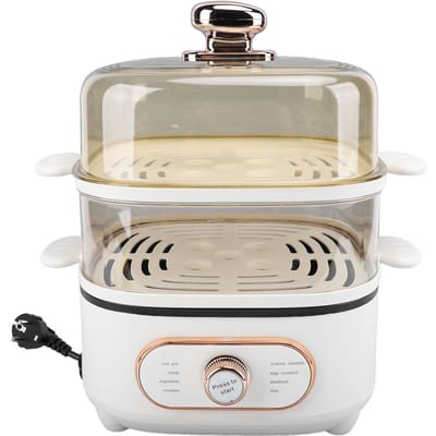 2-laags elektrische stoompan 1200W 10,5L Stapelbare multifunctionele koker Elektrische hotpot met stomen L