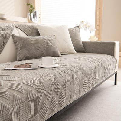 Pluche Geometrie Bankhoezen Huisdieren Kindermat Bankhoezen Antislip Bankbeschermer Slipcover Effen Kleur Bankkussen voor Woonkamer 70x70cm 1pcs
