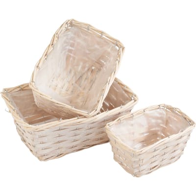 Houten manden van spaanplaat, set van 3 - Rechthoekig