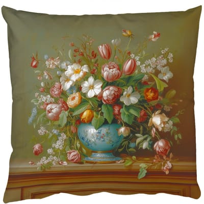 Sierkussens - Kussentjes Woonkamer - 50x50 cm - Vaas - Pastel - Kleuren - Bloemen