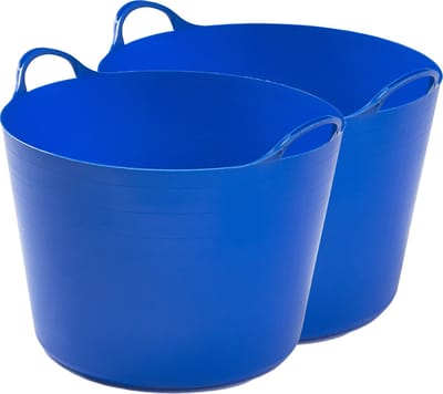 Whitefurze Flexibele emmer - 2x - 39 liter - Kunststof - Blauw - 43 x 49 x 37 cm