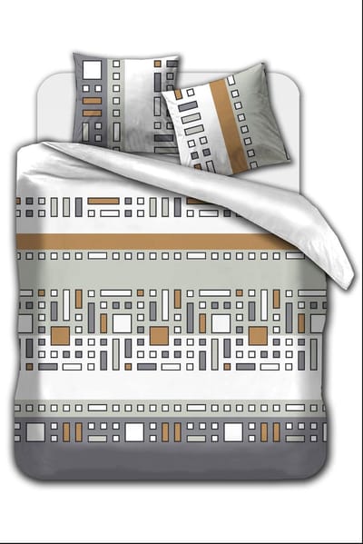 flanel dekbedovertrek - KUBIC - Lits-jumeaux - 240x200/220 cm - 2 slopen