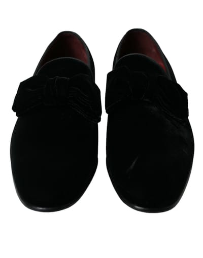 Velours Loafers met Strikdetail