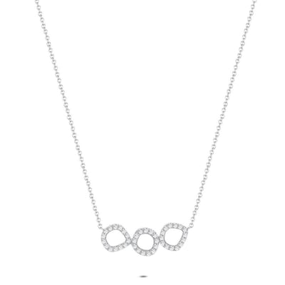 Twice As Nice Halsketting in zilver, met druppelvormen Zilverkleurig 40cm+5cm