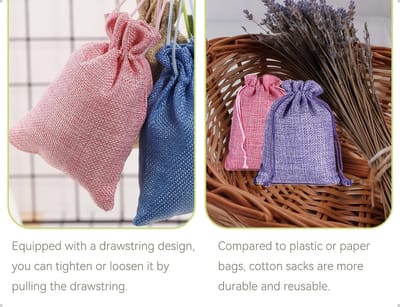 Solidchoice - Set van 15 Jute Trekzakjes in 5 Kleuren voor Feestdagen en Cadeaus
