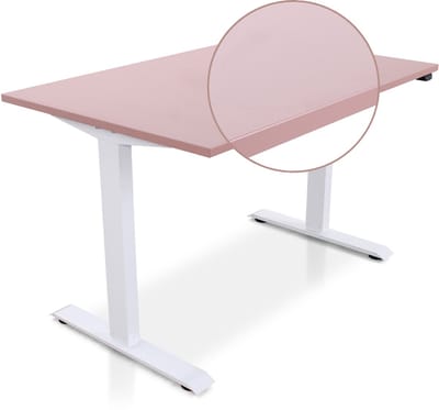 Lineaflex MRC EASY Zit-Sta Bureau – Elektrisch Verstelbaar – 120x80 cm – Blad Dusty Rose – Wit Frame – Inclusief Stekkerdoos & Kabelklemmen