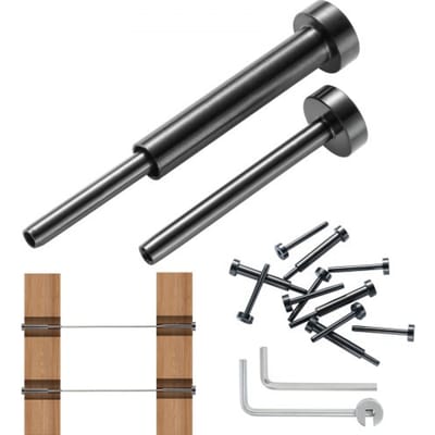 VEVOR 30-Pack Onzichtbare Kabelrailset, T316 Roestvrij Staal 1/8" Onzichtbare Houder en Swage-Boutuiteinde voor Kabelrailing, 1/8" Swage-Spanner voor Houten/Metalen Palen, Kabelrailbeslag, Zwart