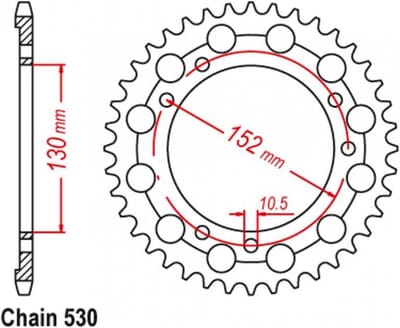 Achtertandwiel Sifam voor motor Cagiva 900 Elefant Ie Gt 1990 tot 1993 48 tanden P530