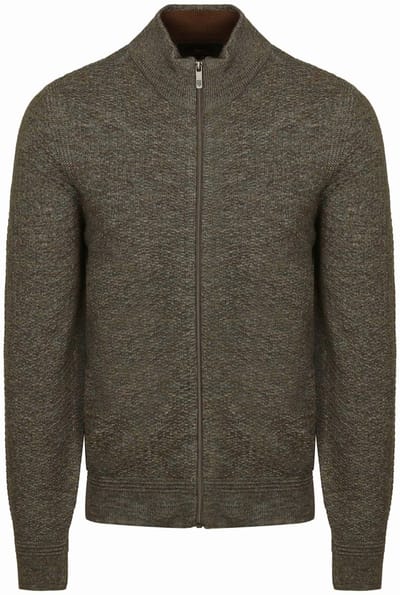 State Of Art Vest Structure Melange Bruin - Maat M - Heren