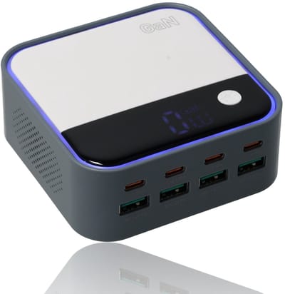 USB-C Snellader 120W – 8-Poorts GaN Oplader met LED Display (4x USB-C 100W + 4x USB-A 22.5W) – Snelle Oplader voor Laptop, Smartphone en Tablet